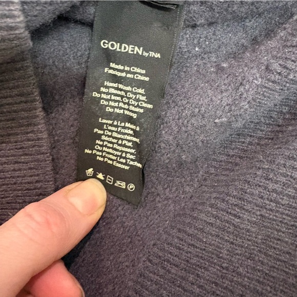 Golden by TNA Women’s Med Grey Cashmere Wool Blend Sweater Pullover Soft Luxury - Picture 4 of 8